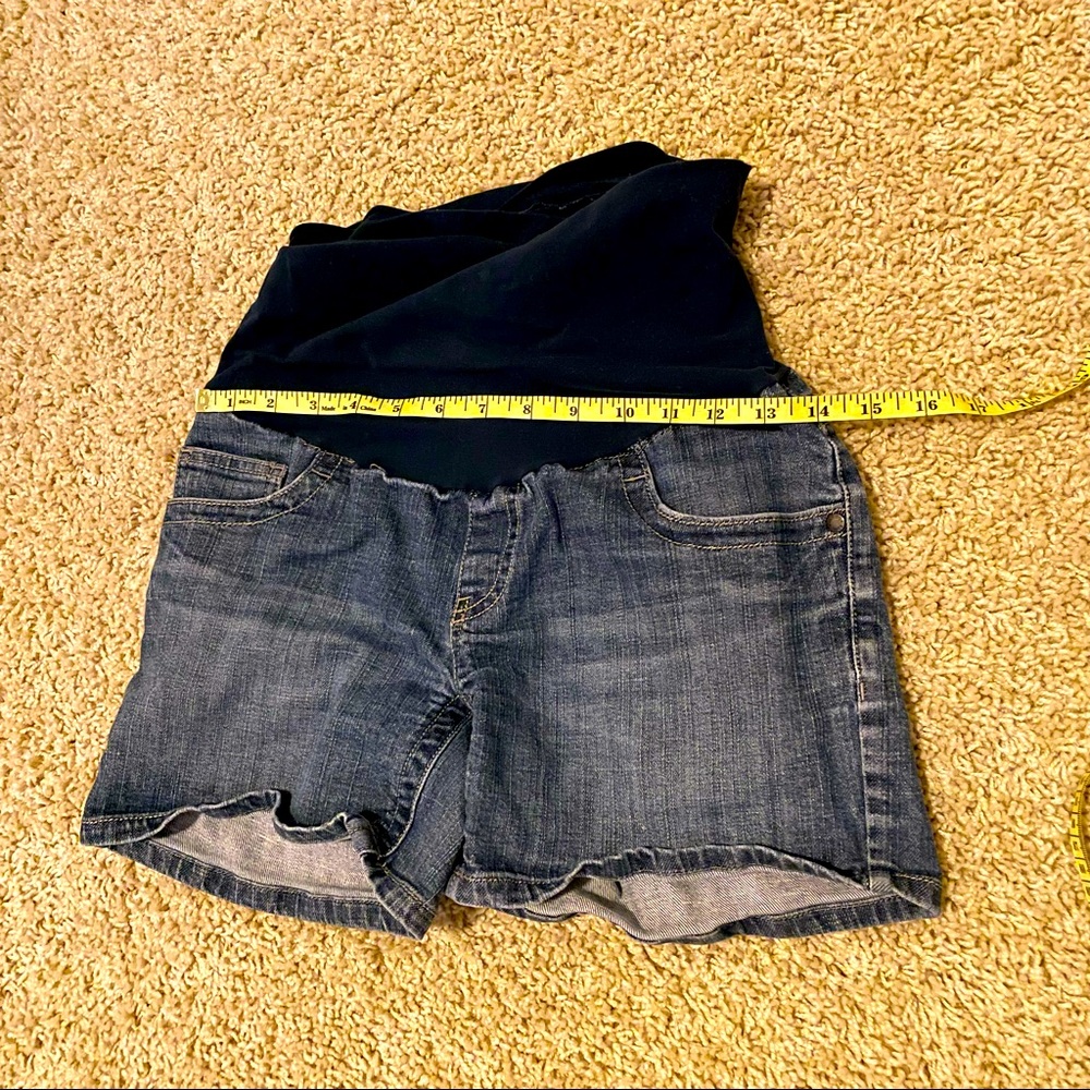 Blue indigo denim maternity shorts S